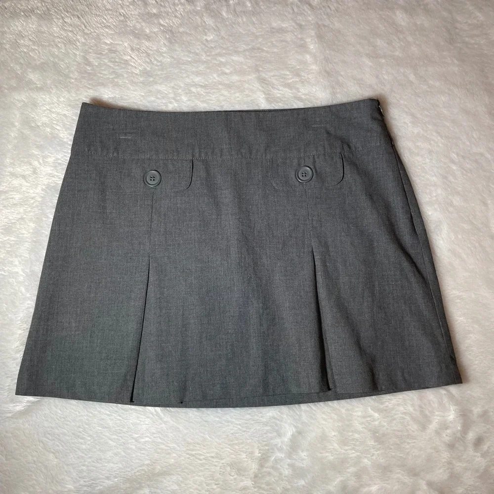 Old Navy Gray Low Waist Essential Stretch Pleated‎ Mini Skirt 10 PreppyY2K